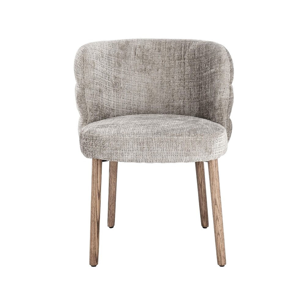 **Duurzame fauteuil met houten poten en zachte bekleding**